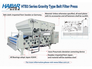 Ленточный фильтр-пресс с гравитационным сгустителем серии HTB3