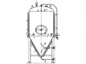 Бродильный чан с боковым люком