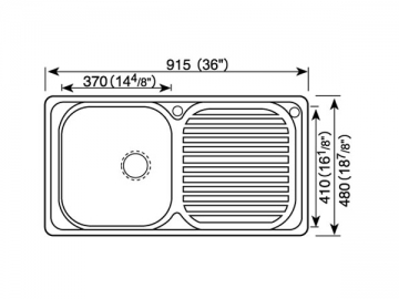Кухонные мойки с одной чашей и одной сливной полкой