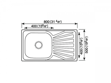 Кухонные мойки с одной чашей и одной сливной полкой