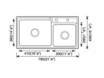 Кухонные мойки с двумя чашами, врезные
