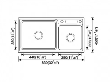 Кухонные мойки с двумя чашами, врезные