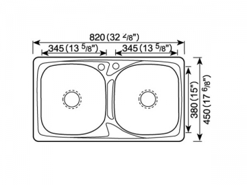 Кухонные мойки с двумя чашами, врезные