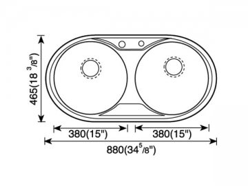 Кухонные мойки с двумя чашами, врезные