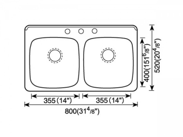 Кухонные мойки с двумя чашами, врезные