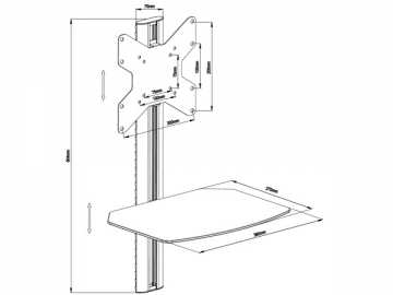 Кронштейн настенный для телевизора с полкой